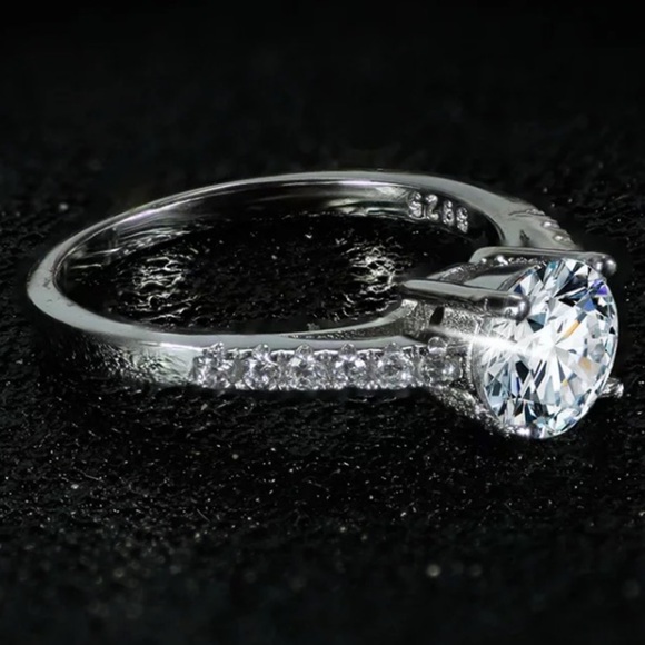 925 Sterling silver diamond engagement ring - Picture 6 of 6